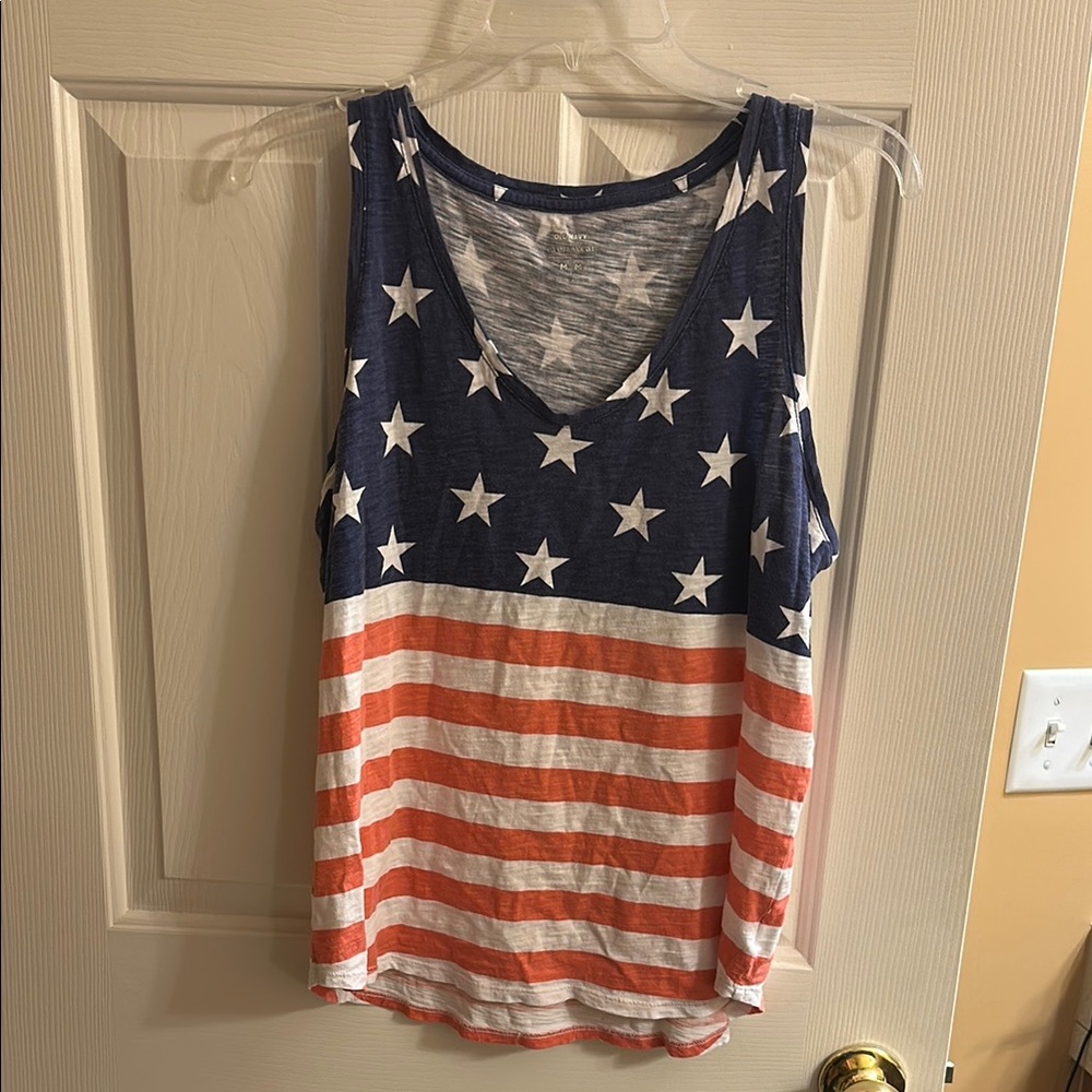 Women's Patriotic Star and Stripe Tank Top